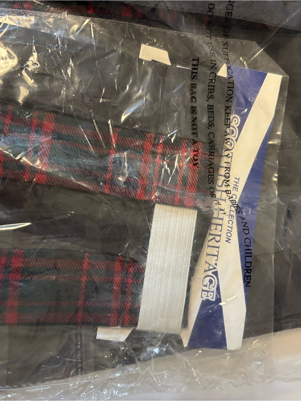 Heritage Black Kilt  with Red and Green Tartan Trim - Picture 3 of 6